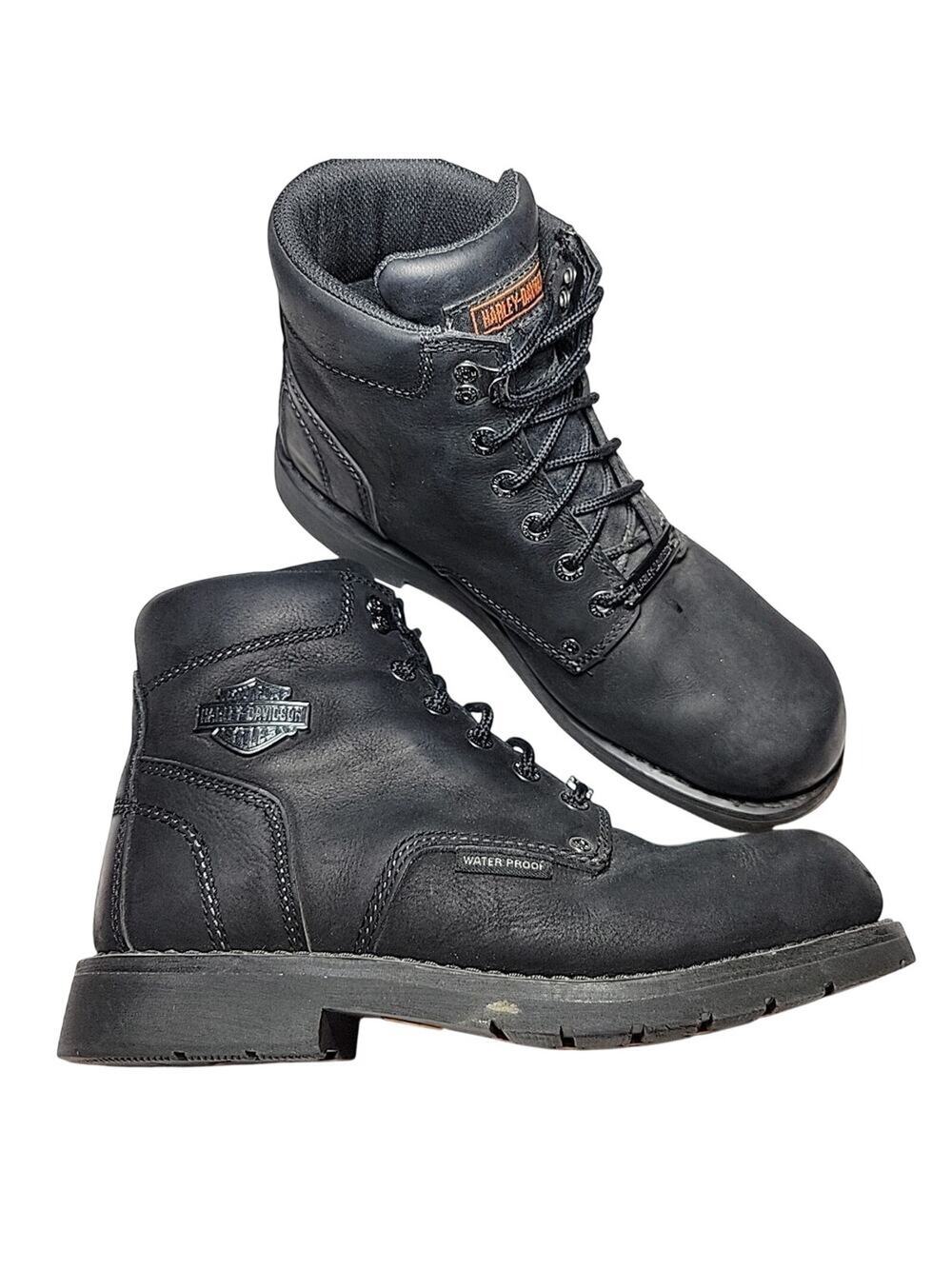 HARLEY DAVIDSON Boots Black Leather 5.5" Gavern Mens 10.5 Biker Logger Chippewa